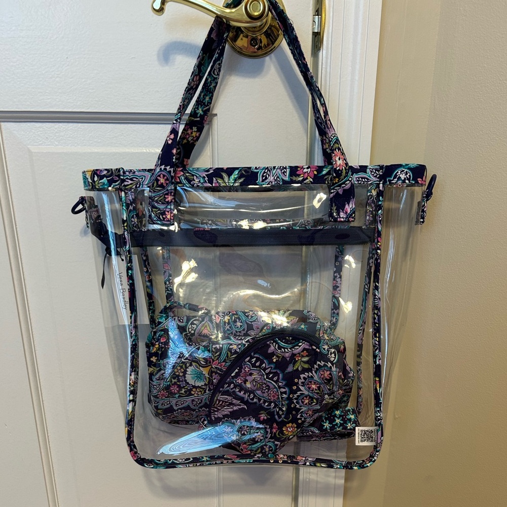 Vera Bradley Clearly Colorful Stadium Tote Set French Paisley